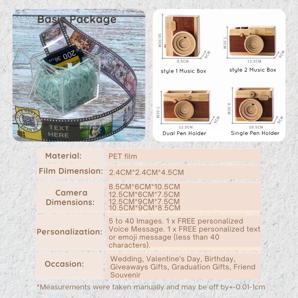 Personalized Customized Memory Retro Camera Film HD Photo Album Film Roll Keychain F1 Voice Message Creative Birthday Valentine Christmas Graduation Friend Anniversary Gift Souvenir Customized Handmade - uniqicon