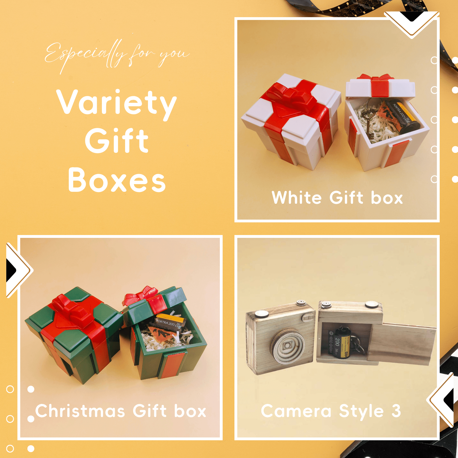 Custom Camera Film Roll Keychain, Personalized Memory Retro Camera Film HD Photo Album Voice Message Creative Picture Frames Birthday Christmas Gift Home Room Decor - uniqicon