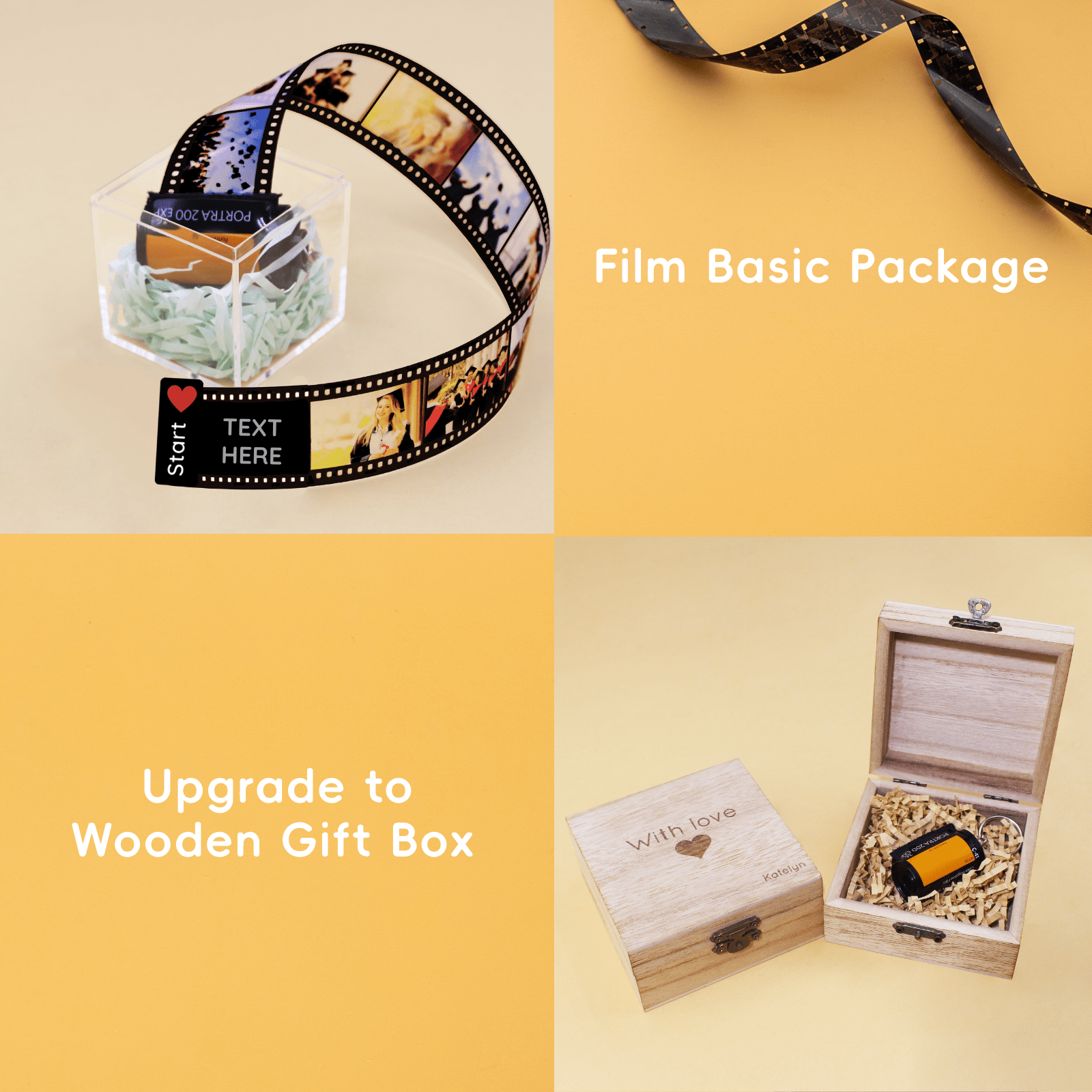 Custom Camera Film Roll Keychain, Personalized Memory Retro Camera Film HD Photo Album Voice Message Creative Picture Frames Birthday Christmas Gift Home Room Decor - uniqicon