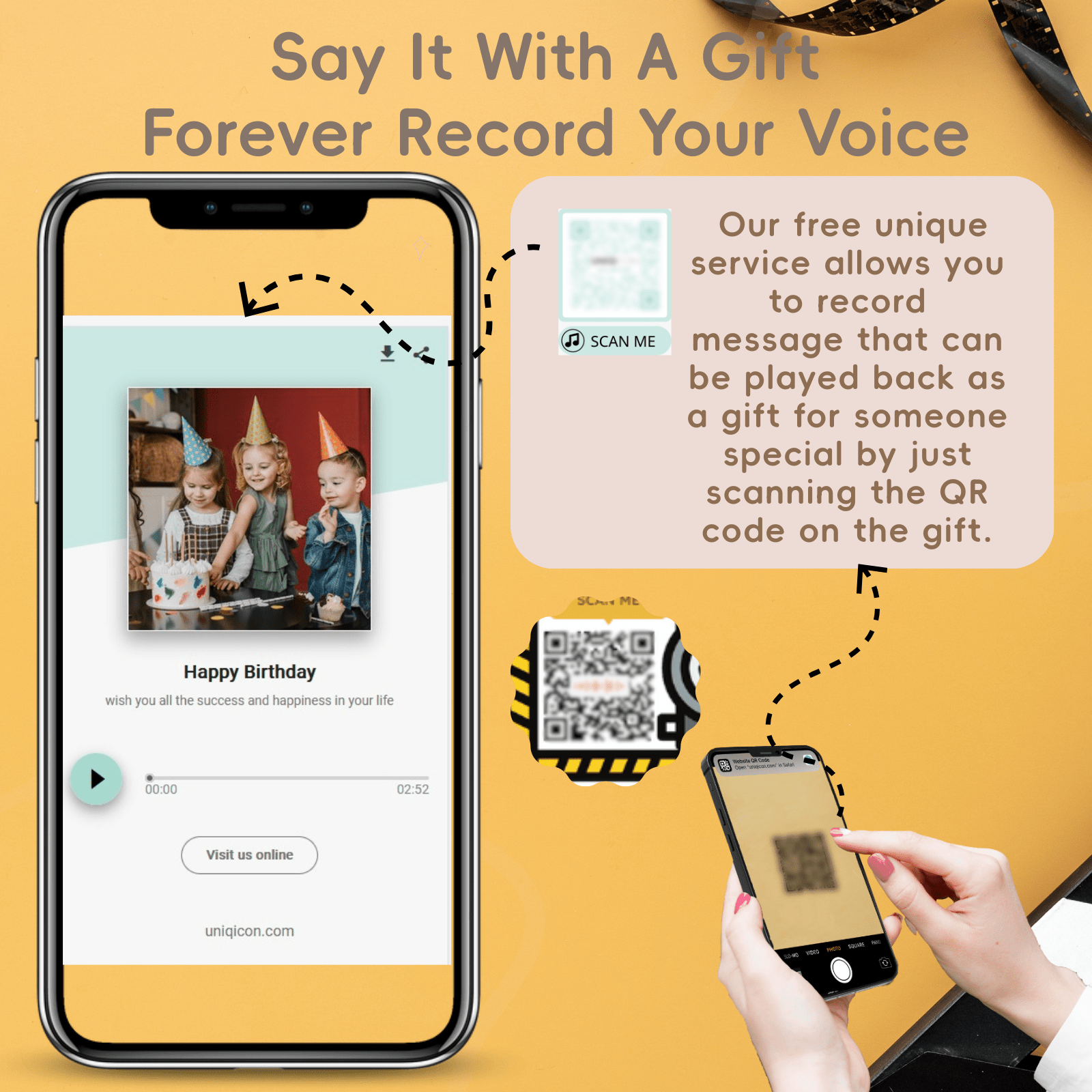 Custom Camera Film Roll Keychain, Personalized Memory Retro Camera Film HD Photo Album Voice Message Creative Picture Frames Birthday Christmas Gift Home Room Decor - uniqicon