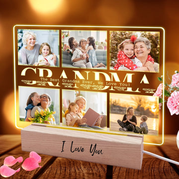 Personalised Mothers Day Gift for Grandma,Best Grandma Gifts from Grandkids,Custom Multiple Pictures Plaque,Christmas Birthday Present for Nana Nanny Nan Women Who Have Everything - uniqicon