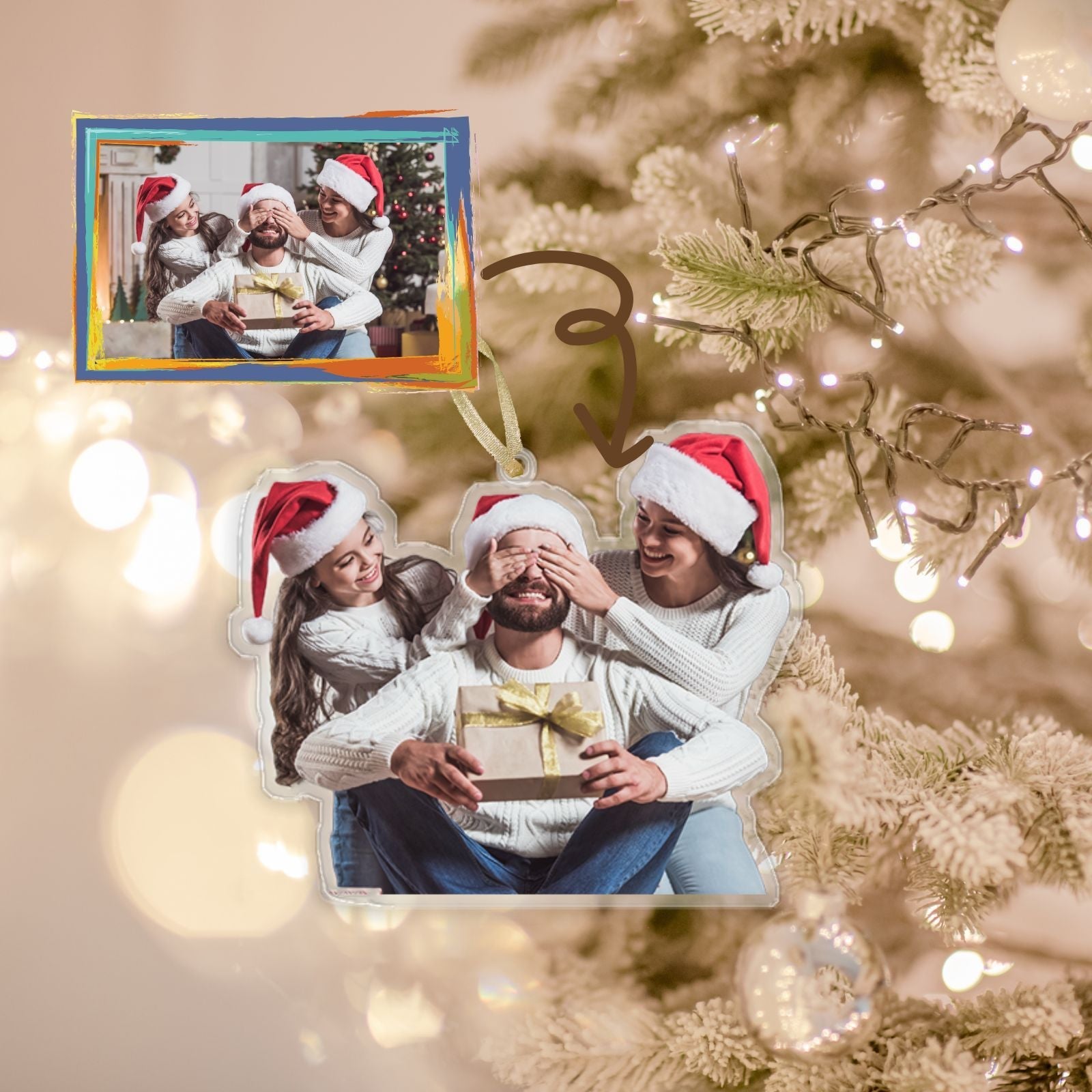 Personalized Christmas Ornaments, Custom Shape With Names, Using My Own Photo, 2024 2D Christmas Décor Tree Bauble Decorations Xmas Ornament Memories Personalized For Christmas Family Keepsake - uniqicon