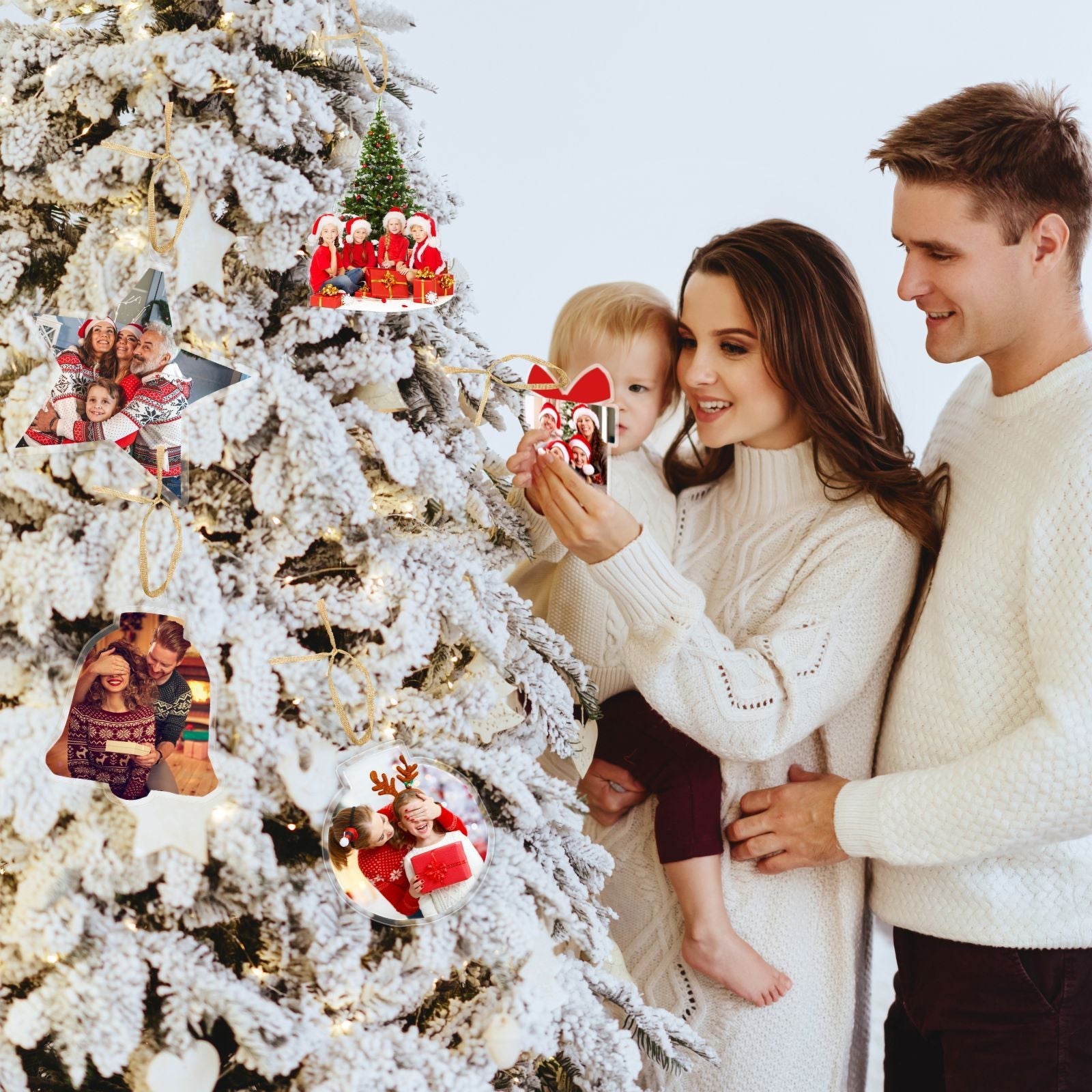 Personalized Christmas Ornaments, Custom Shape With Names, Using My Own Photo, 2024 2D Christmas Décor Tree Bauble Decorations Xmas Ornament Memories Personalized For Christmas Family Keepsake - uniqicon