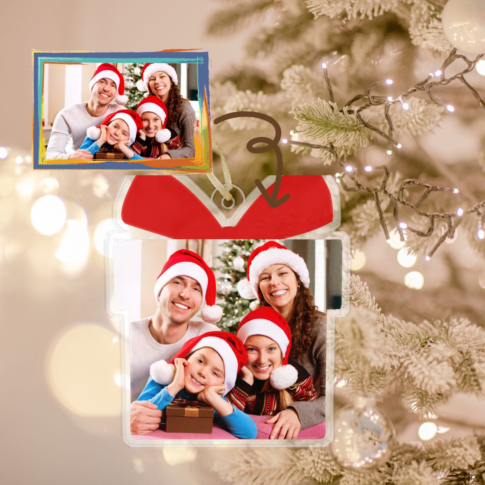 Personalized Christmas Ornaments, Custom Shape With Names, Using My Own Photo, 2024 2D Christmas Décor Tree Bauble Decorations Xmas Ornament Memories Personalized For Christmas Family Keepsake - uniqicon