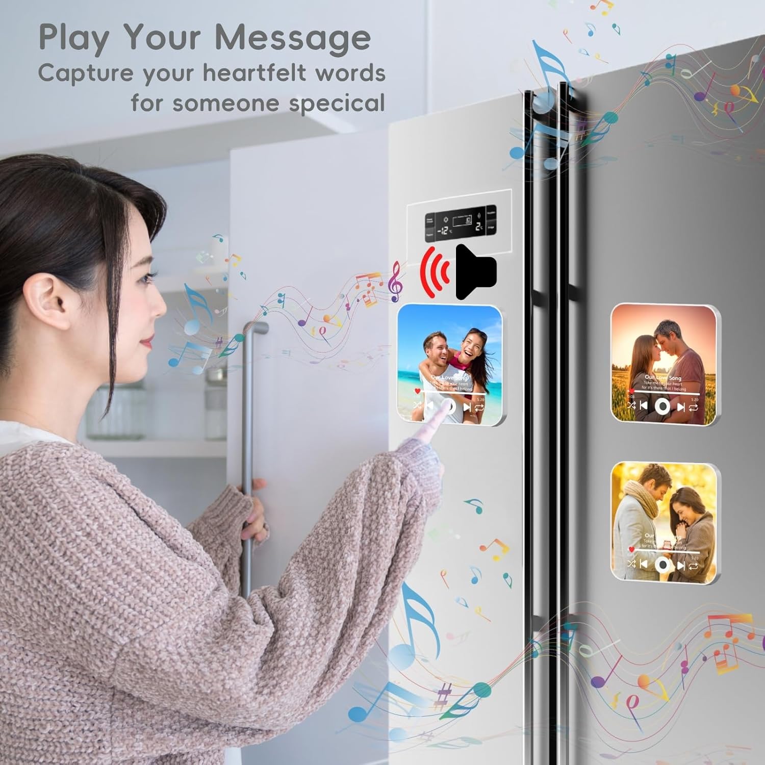 UNIQGIFTBOX Personalised Musical Fridge Magnet Custom Photo Gift - uniqicon