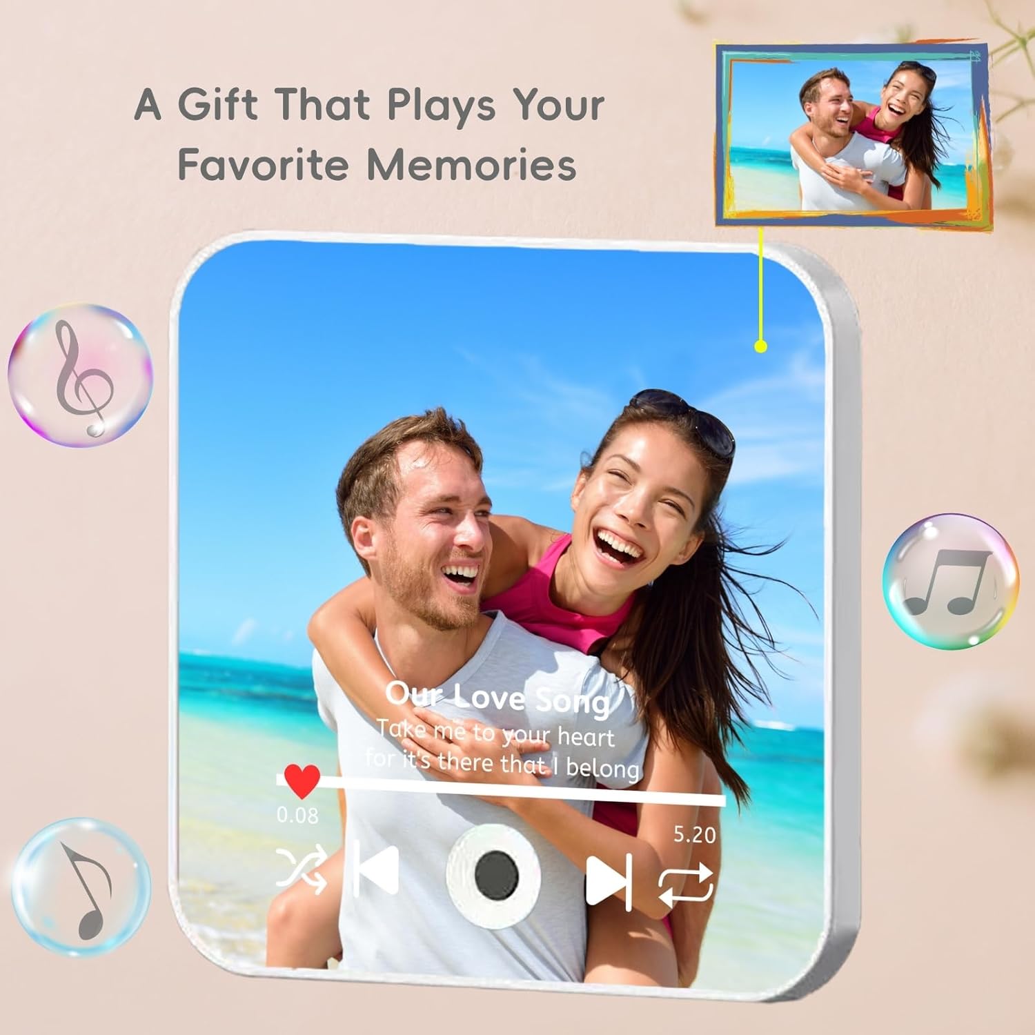 UNIQGIFTBOX Personalised Musical Fridge Magnet Custom Photo Gift - uniqicon